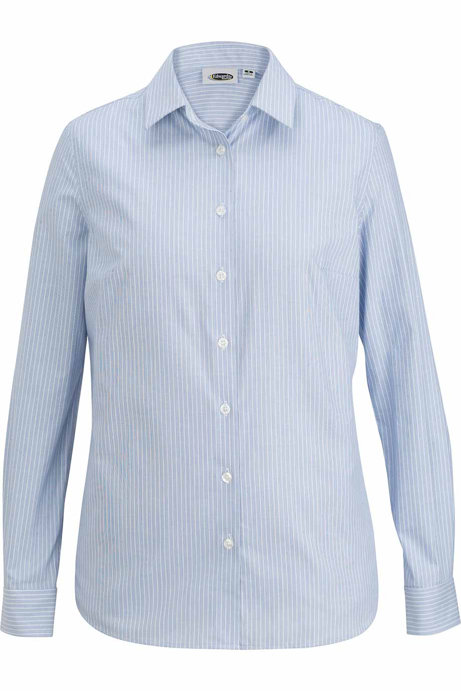 Executive Oxford Pinpoint Blouse - Charcoal, French Blue or Stripe