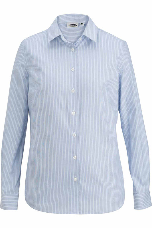 Executive Oxford Pinpoint Blouse - Charcoal, French Blue or Stripe